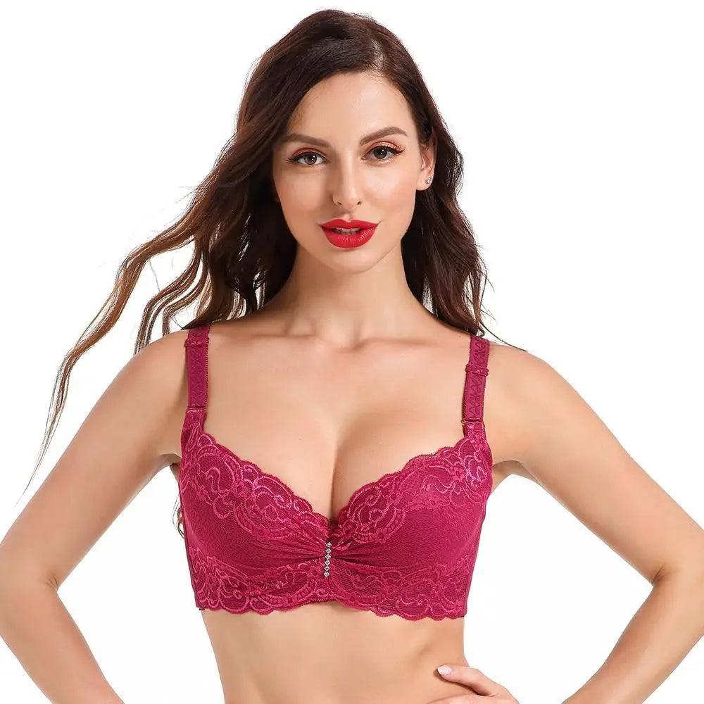 New Luxury Bras for Women's Bra Plus Big Large Size Super Push Up Bralette Lace Intimates Sexy Undrwear For Females Stevvex