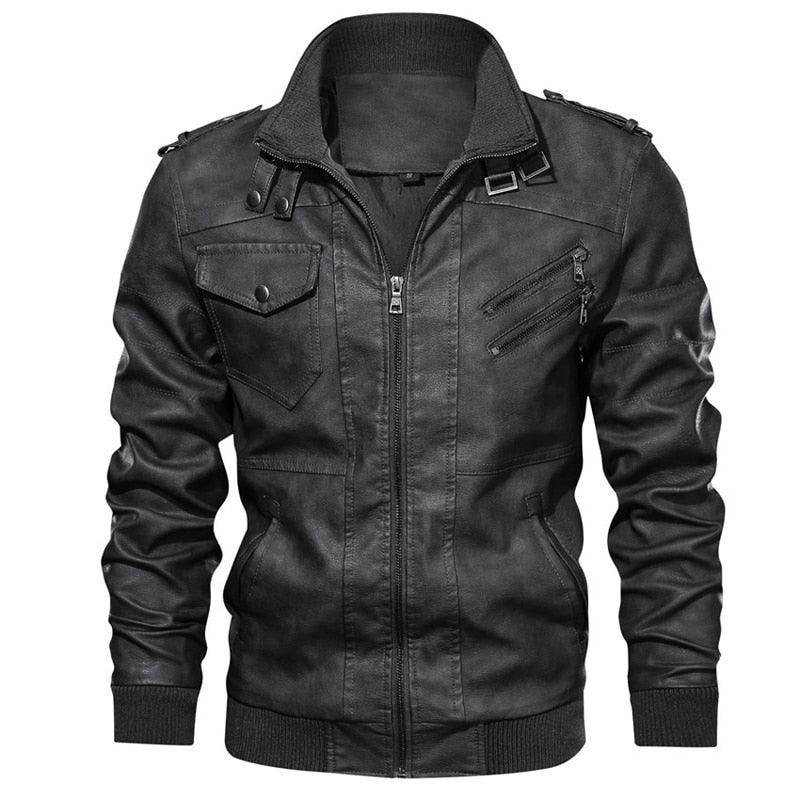 New Men's Leather Jackets Autumn Casual Motorcycle PU Jacket Biker Leather Clothing Men's Hooded Jackets Male Warm Comfortable Vintage Casual Motorcycle Jacket Stevvex
