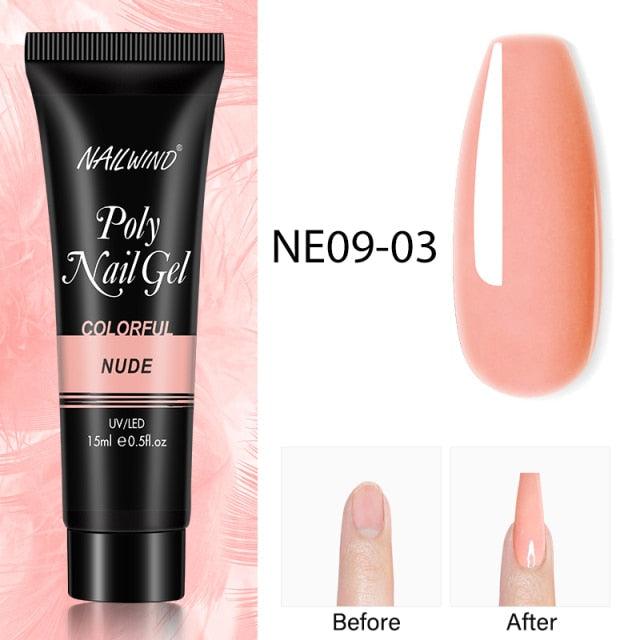 New Poly Nail Polish Gel Extension Glitter Gel Nails Manicure Design UV Reflective Diamond Shine