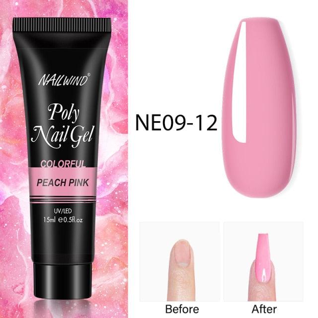 New Poly Nail Polish Gel Extension Glitter Gel Nails Manicure Design UV Reflective Diamond Shine