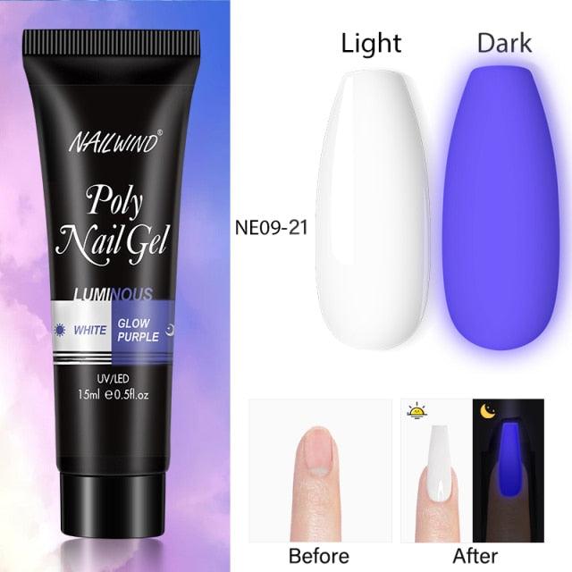 New Poly Nail Polish Gel Extension Glitter Gel Nails Manicure Design UV Reflective Diamond Shine