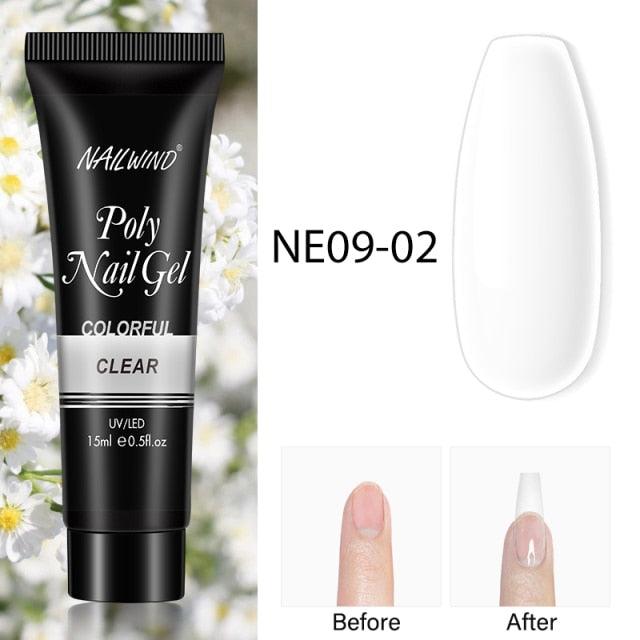 New Poly Nail Polish Gel Extension Glitter Gel Nails Manicure Design UV Reflective Diamond Shine
