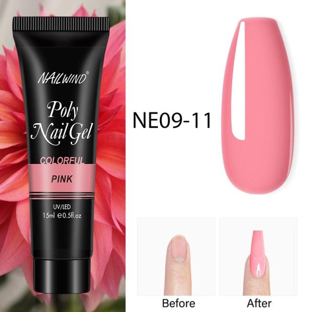 New Poly Nail Polish Gel Extension Glitter Gel Nails Manicure Design UV Reflective Diamond Shine