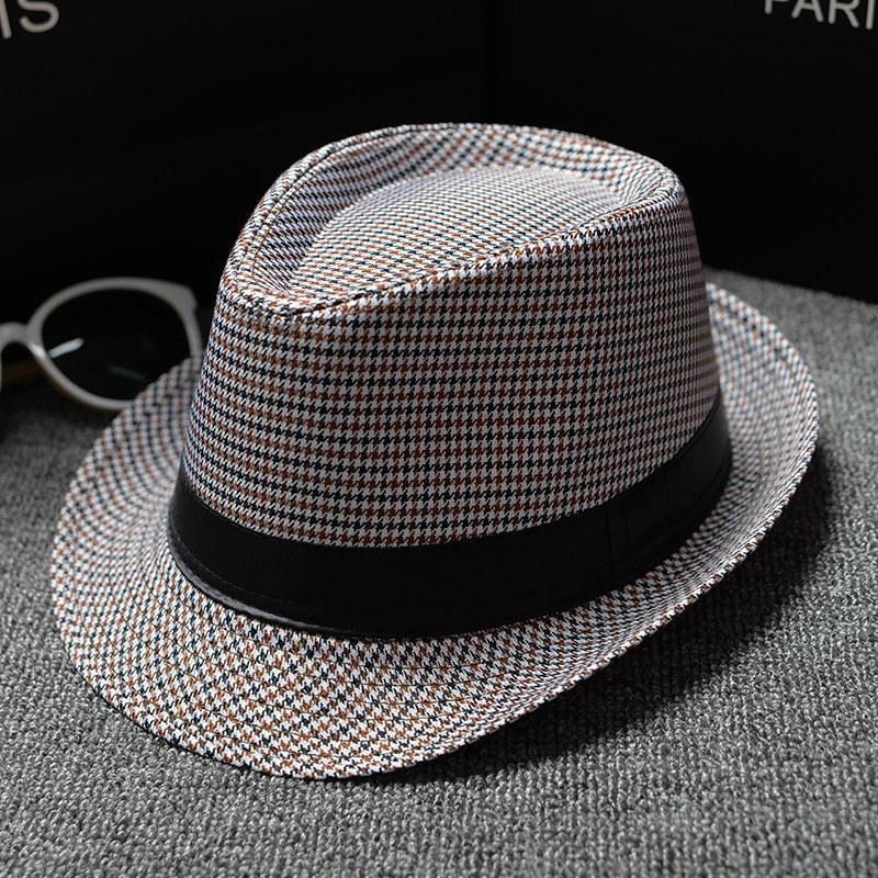 New Spring Summer Retro Men's Hats Fedoras Classic Simple Hat Vintage Short Brim Warm Fedora Hat Belt Design Elegant Summer Sun Hat For Men Summer Accessories UV Protection 58cm Stevvex