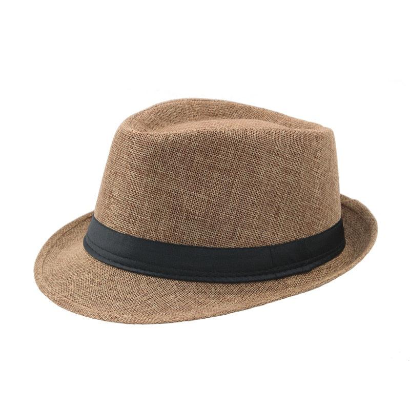 New Spring Summer Retro Men's Hats Fedoras Classic Simple Hat Vintage Short Brim Warm Fedora Hat Belt Design Elegant Summer Sun Hat For Men Summer Accessories UV Protection 58cm Stevvex