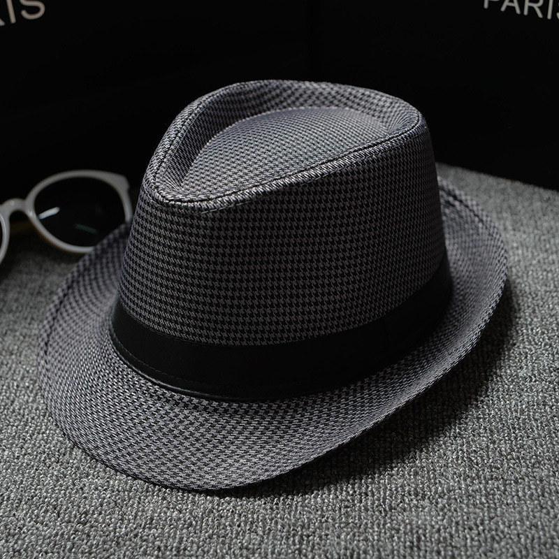 New Spring Summer Retro Men's Hats Fedoras Classic Simple Hat Vintage Short Brim Warm Fedora Hat Belt Design Elegant Summer Sun Hat For Men Summer Accessories UV Protection 58cm Stevvex