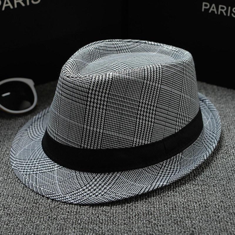 New Spring Summer Retro Men's Hats Fedoras Classic Simple Hat Vintage Short Brim Warm Fedora Hat Belt Design Elegant Summer Sun Hat For Men Summer Accessories UV Protection 58cm Stevvex