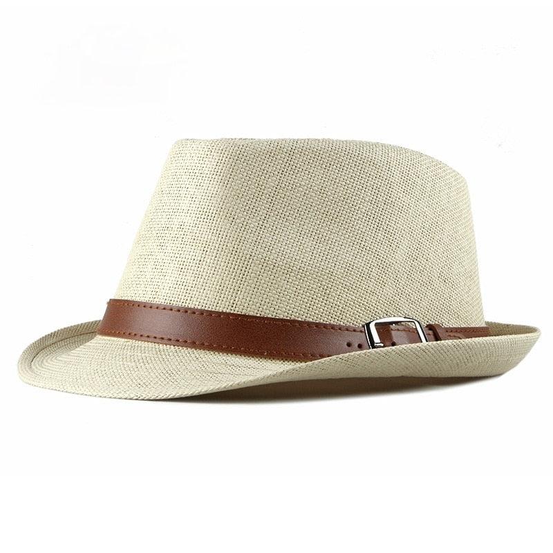 New Spring Summer Retro Men's Hats Fedoras Classic Simple Hat Vintage Short Brim Warm Fedora Hat Belt Design Elegant Summer Sun Hat For Men Summer Accessories UV Protection 58cm Stevvex