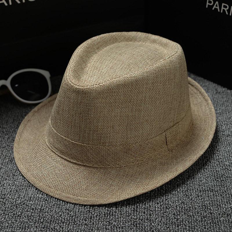New Spring Summer Retro Men's Hats Fedoras Classic Simple Hat Vintage Short Brim Warm Fedora Hat Belt Design Elegant Summer Sun Hat For Men Summer Accessories UV Protection 58cm Stevvex