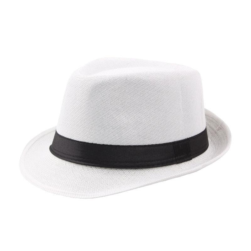 New Spring Summer Retro Men's Hats Fedoras Classic Simple Hat Vintage Short Brim Warm Fedora Hat Belt Design Elegant Summer Sun Hat For Men Summer Accessories UV Protection 58cm Stevvex