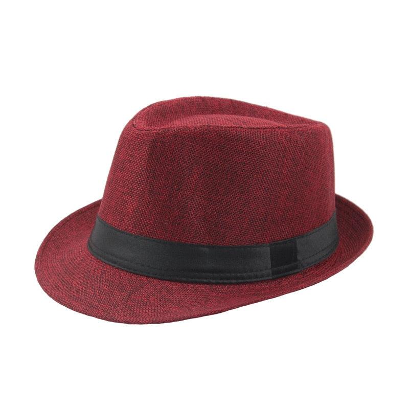 New Spring Summer Retro Men's Hats Fedoras Classic Simple Hat Vintage Short Brim Warm Fedora Hat Belt Design Elegant Summer Sun Hat For Men Summer Accessories UV Protection 58cm Stevvex