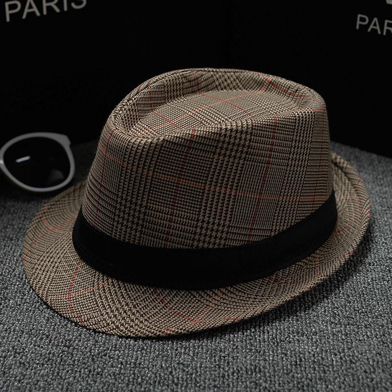 New Spring Summer Retro Men's Hats Fedoras Classic Simple Hat Vintage Short Brim Warm Fedora Hat Belt Design Elegant Summer Sun Hat For Men Summer Accessories UV Protection 58cm Stevvex