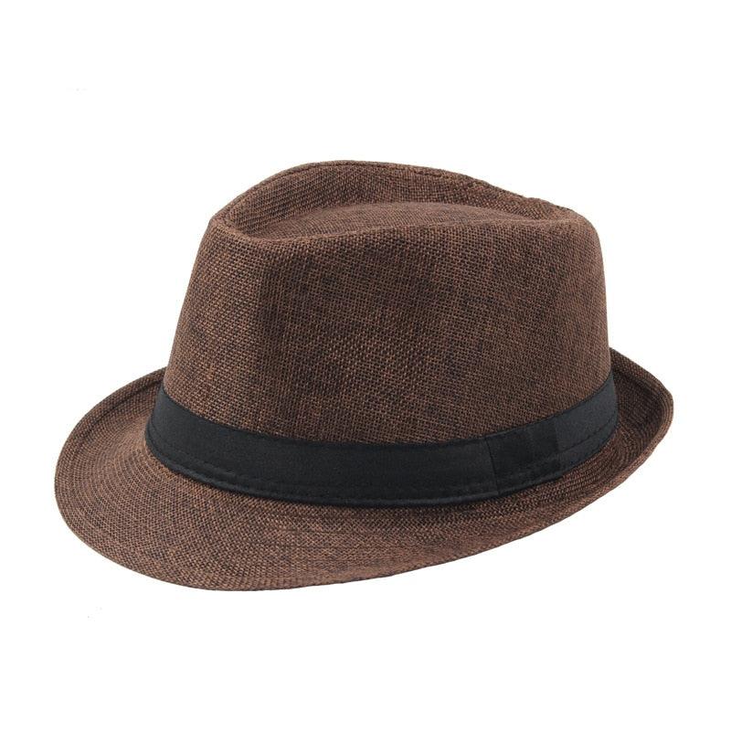 New Spring Summer Retro Men's Hats Fedoras Classic Simple Hat Vintage Short Brim Warm Fedora Hat Belt Design Elegant Summer Sun Hat For Men Summer Accessories UV Protection 58cm Stevvex