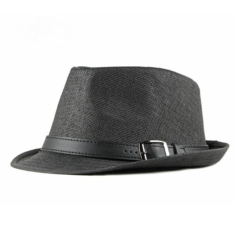 New Spring Summer Retro Men's Hats Fedoras Classic Simple Hat Vintage Short Brim Warm Fedora Hat Belt Design Elegant Summer Sun Hat For Men Summer Accessories UV Protection 58cm Stevvex