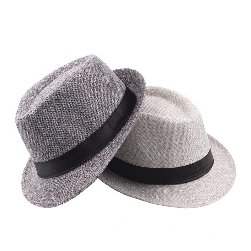 New Spring Summer Retro Men's Hats Fedoras Classic Simple Hat Vintage Short Brim Warm Fedora Hat Belt Design Elegant Summer Sun Hat For Men Summer Accessories UV Protection 58cm Stevvex