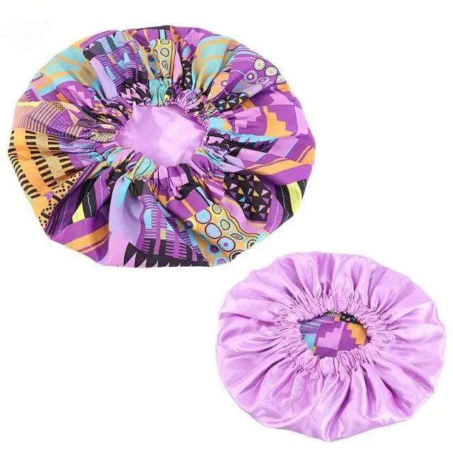 New Stunning Extra Large Satin Lined Bonnet Women Big Size Beauty Print Satin Silk Bonnet Sleep Night Cap Head Cover Bonnet Hat Stevvex