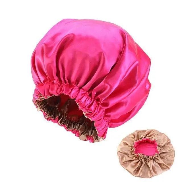 New Stunning Extra Large Satin Lined Bonnet Women Big Size Beauty Print Satin Silk Bonnet Sleep Night Cap Head Cover Bonnet Hat Stevvex