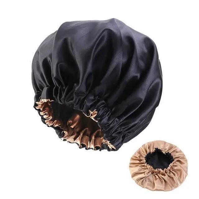 New Stunning Extra Large Satin Lined Bonnet Women Big Size Beauty Print Satin Silk Bonnet Sleep Night Cap Head Cover Bonnet Hat Stevvex