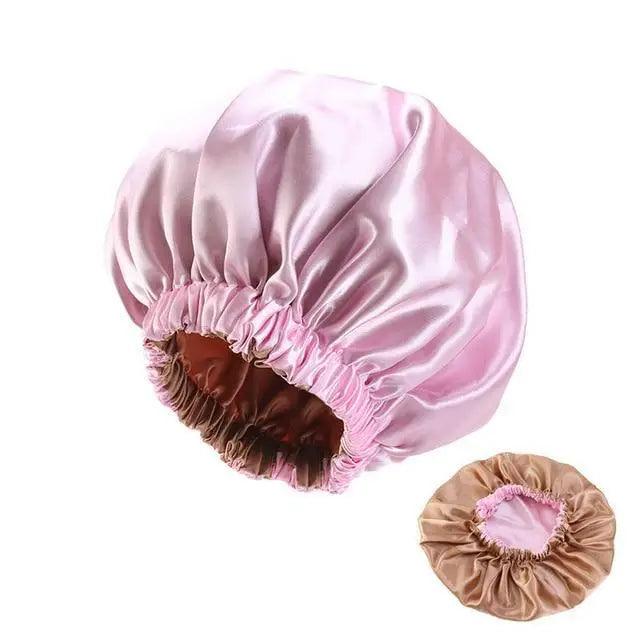 New Stunning Extra Large Satin Lined Bonnet Women Big Size Beauty Print Satin Silk Bonnet Sleep Night Cap Head Cover Bonnet Hat Stevvex