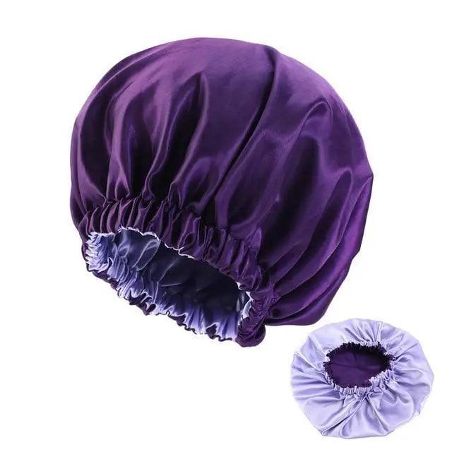 New Stunning Extra Large Satin Lined Bonnet Women Big Size Beauty Print Satin Silk Bonnet Sleep Night Cap Head Cover Bonnet Hat Stevvex