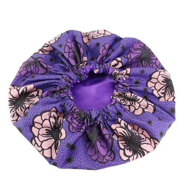 New Stunning Extra Large Satin Lined Bonnet Women Big Size Beauty Print Satin Silk Bonnet Sleep Night Cap Head Cover Bonnet Hat Stevvex