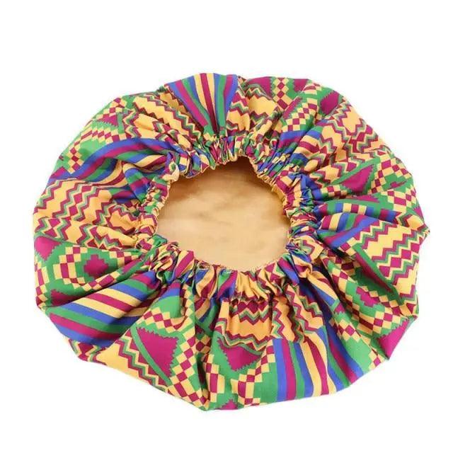 New Stunning Extra Large Satin Lined Bonnet Women Big Size Beauty Print Satin Silk Bonnet Sleep Night Cap Head Cover Bonnet Hat Stevvex