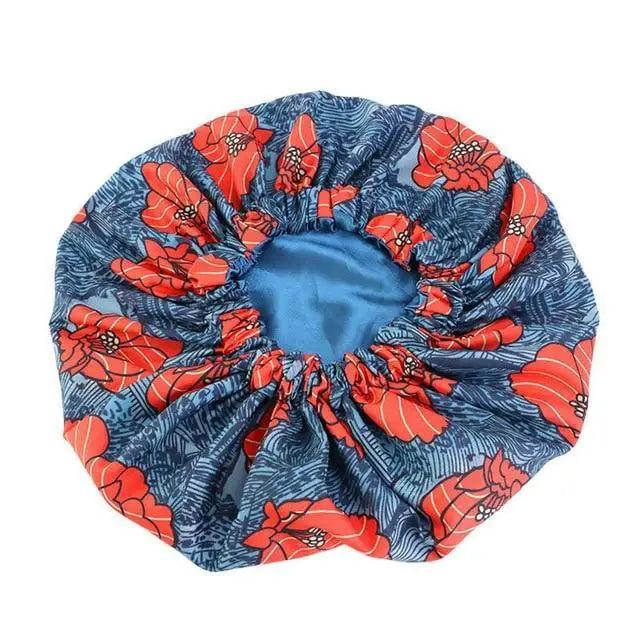 New Stunning Extra Large Satin Lined Bonnet Women Big Size Beauty Print Satin Silk Bonnet Sleep Night Cap Head Cover Bonnet Hat Stevvex