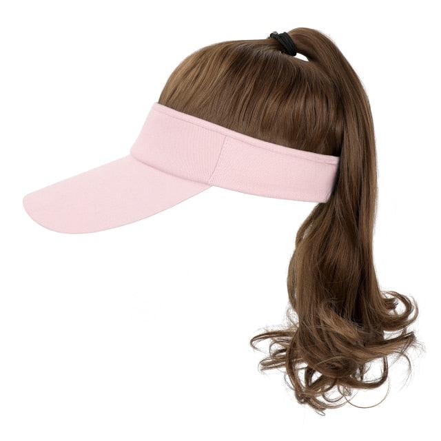 Ponytail Extension Cap hair Synthetic Wig Curly Wavy Wigs with Visor Hat hair Wigs for Women Hat Baseball Wigs For Black Women Cosplay Wigs For Women Stevvex