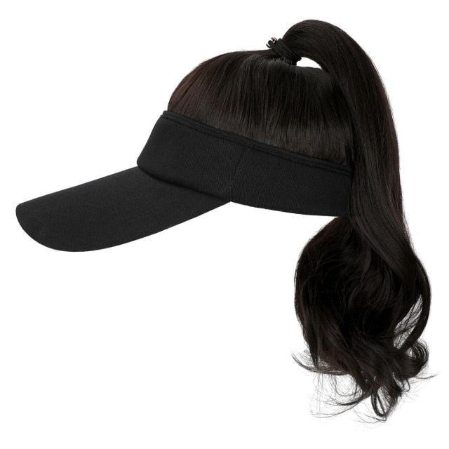 Ponytail Extension Cap hair Synthetic Wig Curly Wavy Wigs with Visor Hat hair Wigs for Women Hat Baseball Wigs For Black Women Cosplay Wigs For Women Stevvex