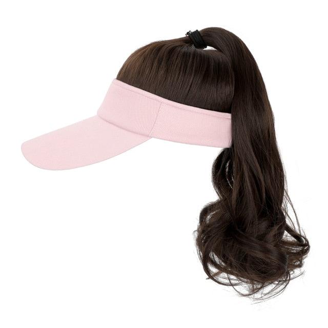 Ponytail Extension Cap hair Synthetic Wig Curly Wavy Wigs with Visor Hat hair Wigs for Women Hat Baseball Wigs For Black Women Cosplay Wigs For Women Stevvex