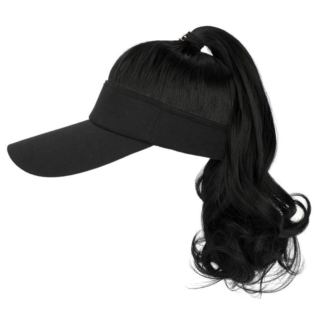Ponytail Extension Cap hair Synthetic Wig Curly Wavy Wigs with Visor Hat hair Wigs for Women Hat Baseball Wigs For Black Women Cosplay Wigs For Women Stevvex