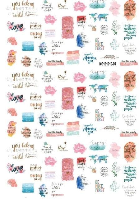New Super Thin Self-Adhesive  Letter 3d Nail Decal Stickers Manicure Nail Art Decoration Accessories Holographic Old English Character Nail Self-Adhesive Sticker English Font Design Manicure Design Water Sliders Decorations Accessories