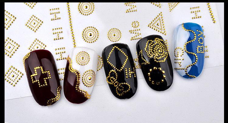 New Vintage Gold Metal Foil Decal Rose Flowers Butterfly Letter Designs Nail Stickers Decorations Metallic Curve Strip Line Nail Decal Self-Adhesive 3D Wave Design Decoration for Women Girls Adhesive Striping Tape Nail Art Stickers