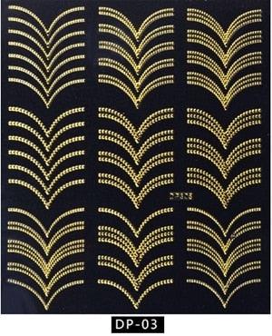 New Vintage Gold Metal Foil Decal Rose Flowers Butterfly Letter Designs Nail Stickers Decorations Metallic Curve Strip Line Nail Decal Self-Adhesive 3D Wave Design Decoration for Women Girls Adhesive Striping Tape Nail Art Stickers