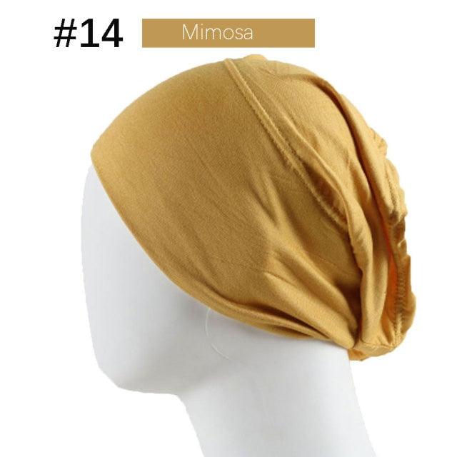 New Winter Autumn Soft Solid Color Inner Hijab  Cap Lightweight Muslim Turban Elegant Hijab Caps Hat Islam Under Scarf  Undercap Bonnet Color Soft Jersey Stretch Hijab's Tube Cap Hat Hijab Bonnet Muslim Women Scarf Turbans Head For Women Stevvex