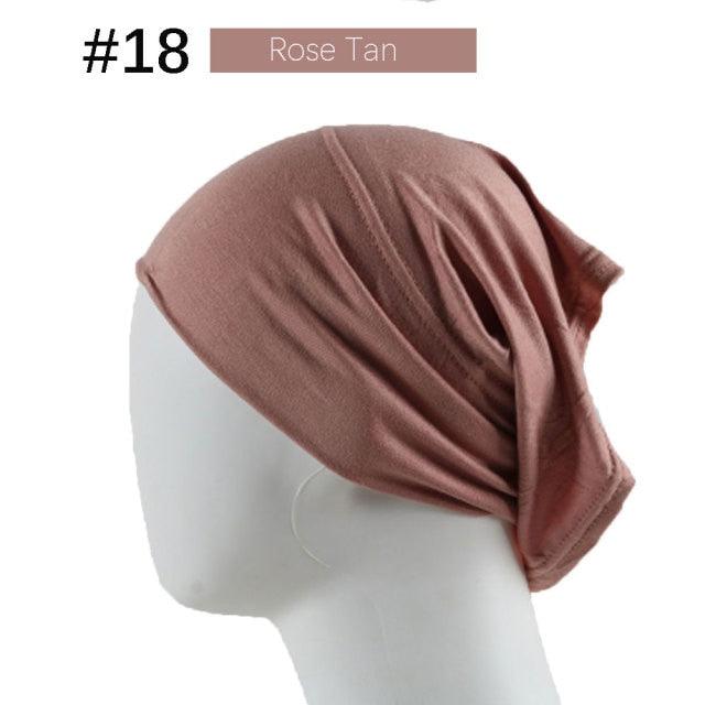 New Winter Autumn Soft Solid Color Inner Hijab  Cap Lightweight Muslim Turban Elegant Hijab Caps Hat Islam Under Scarf  Undercap Bonnet Color Soft Jersey Stretch Hijab's Tube Cap Hat Hijab Bonnet Muslim Women Scarf Turbans Head For Women Stevvex