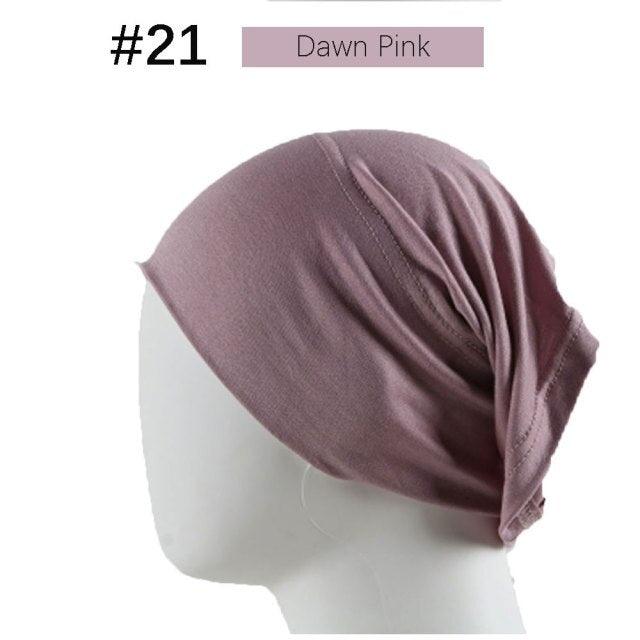 New Winter Autumn Soft Solid Color Inner Hijab  Cap Lightweight Muslim Turban Elegant Hijab Caps Hat Islam Under Scarf  Undercap Bonnet Color Soft Jersey Stretch Hijab's Tube Cap Hat Hijab Bonnet Muslim Women Scarf Turbans Head For Women Stevvex