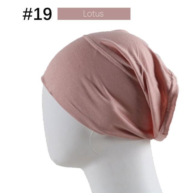 New Winter Autumn Soft Solid Color Inner Hijab  Cap Lightweight Muslim Turban Elegant Hijab Caps Hat Islam Under Scarf  Undercap Bonnet Color Soft Jersey Stretch Hijab's Tube Cap Hat Hijab Bonnet Muslim Women Scarf Turbans Head For Women Stevvex