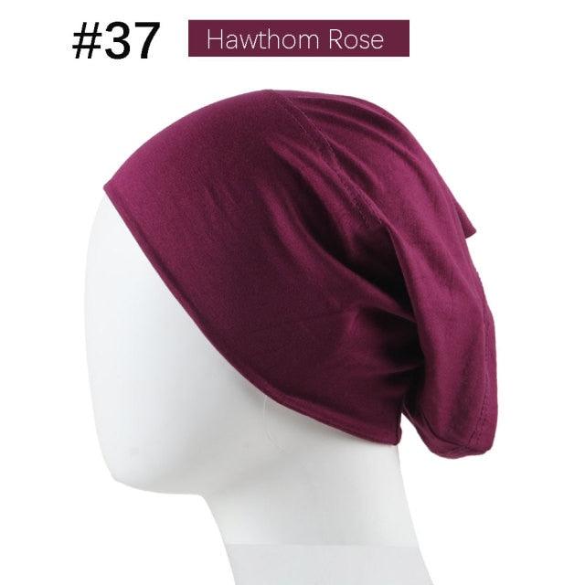 New Winter Autumn Soft Solid Color Inner Hijab  Cap Lightweight Muslim Turban Elegant Hijab Caps Hat Islam Under Scarf  Undercap Bonnet Color Soft Jersey Stretch Hijab's Tube Cap Hat Hijab Bonnet Muslim Women Scarf Turbans Head For Women Stevvex