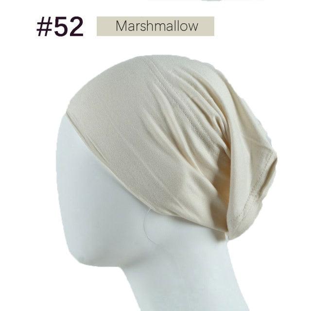New Winter Autumn Soft Solid Color Inner Hijab  Cap Lightweight Muslim Turban Elegant Hijab Caps Hat Islam Under Scarf  Undercap Bonnet Color Soft Jersey Stretch Hijab's Tube Cap Hat Hijab Bonnet Muslim Women Scarf Turbans Head For Women Stevvex