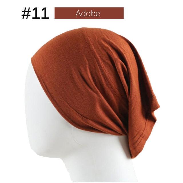New Winter Autumn Soft Solid Color Inner Hijab  Cap Lightweight Muslim Turban Elegant Hijab Caps Hat Islam Under Scarf  Undercap Bonnet Color Soft Jersey Stretch Hijab's Tube Cap Hat Hijab Bonnet Muslim Women Scarf Turbans Head For Women Stevvex