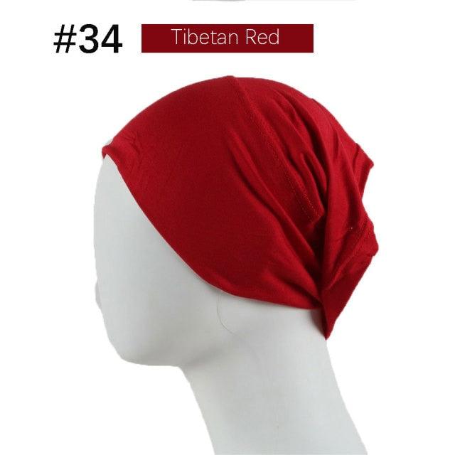 New Winter Autumn Soft Solid Color Inner Hijab  Cap Lightweight Muslim Turban Elegant Hijab Caps Hat Islam Under Scarf  Undercap Bonnet Color Soft Jersey Stretch Hijab's Tube Cap Hat Hijab Bonnet Muslim Women Scarf Turbans Head For Women Stevvex
