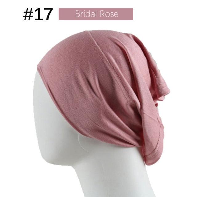 New Winter Autumn Soft Solid Color Inner Hijab  Cap Lightweight Muslim Turban Elegant Hijab Caps Hat Islam Under Scarf  Undercap Bonnet Color Soft Jersey Stretch Hijab's Tube Cap Hat Hijab Bonnet Muslim Women Scarf Turbans Head For Women Stevvex