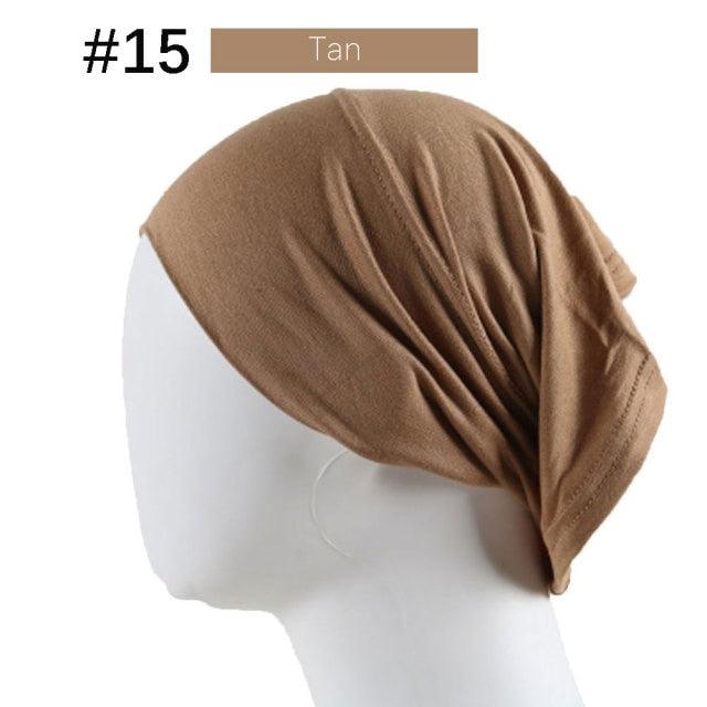 New Winter Autumn Soft Solid Color Inner Hijab  Cap Lightweight Muslim Turban Elegant Hijab Caps Hat Islam Under Scarf  Undercap Bonnet Color Soft Jersey Stretch Hijab's Tube Cap Hat Hijab Bonnet Muslim Women Scarf Turbans Head For Women Stevvex