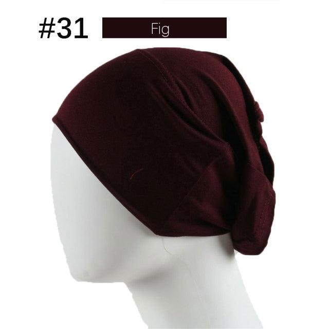 New Winter Autumn Soft Solid Color Inner Hijab  Cap Lightweight Muslim Turban Elegant Hijab Caps Hat Islam Under Scarf  Undercap Bonnet Color Soft Jersey Stretch Hijab's Tube Cap Hat Hijab Bonnet Muslim Women Scarf Turbans Head For Women Stevvex