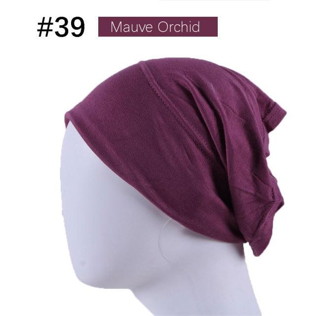 New Winter Autumn Soft Solid Color Inner Hijab  Cap Lightweight Muslim Turban Elegant Hijab Caps Hat Islam Under Scarf  Undercap Bonnet Color Soft Jersey Stretch Hijab's Tube Cap Hat Hijab Bonnet Muslim Women Scarf Turbans Head For Women Stevvex