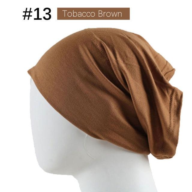 New Winter Autumn Soft Solid Color Inner Hijab  Cap Lightweight Muslim Turban Elegant Hijab Caps Hat Islam Under Scarf  Undercap Bonnet Color Soft Jersey Stretch Hijab's Tube Cap Hat Hijab Bonnet Muslim Women Scarf Turbans Head For Women Stevvex