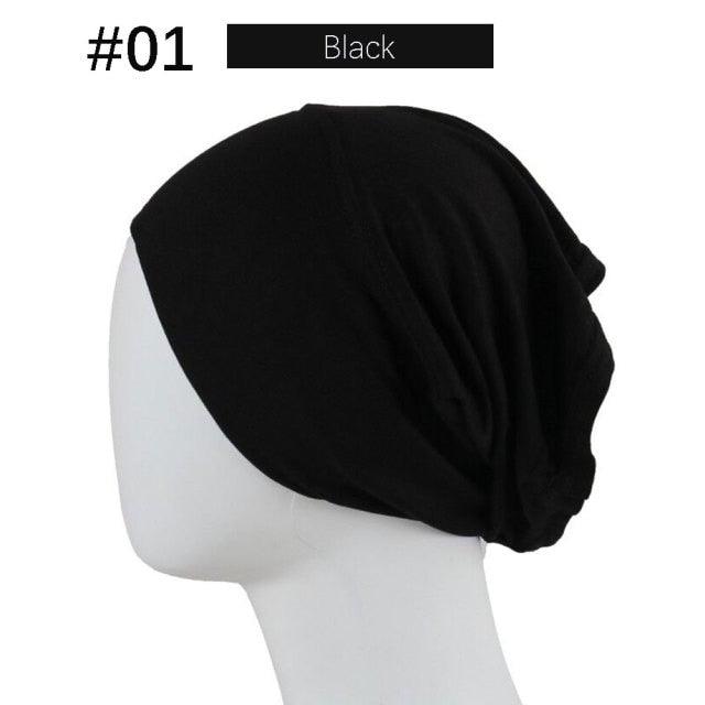 New Winter Autumn Soft Solid Color Inner Hijab  Cap Lightweight Muslim Turban Elegant Hijab Caps Hat Islam Under Scarf  Undercap Bonnet Color Soft Jersey Stretch Hijab's Tube Cap Hat Hijab Bonnet Muslim Women Scarf Turbans Head For Women Stevvex