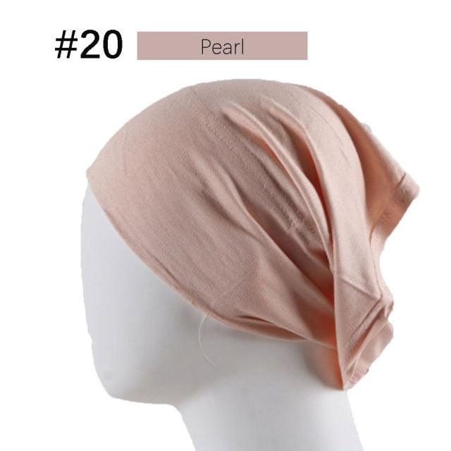 New Winter Autumn Soft Solid Color Inner Hijab  Cap Lightweight Muslim Turban Elegant Hijab Caps Hat Islam Under Scarf  Undercap Bonnet Color Soft Jersey Stretch Hijab's Tube Cap Hat Hijab Bonnet Muslim Women Scarf Turbans Head For Women Stevvex