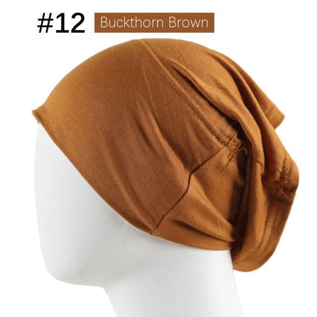 New Winter Autumn Soft Solid Color Inner Hijab  Cap Lightweight Muslim Turban Elegant Hijab Caps Hat Islam Under Scarf  Undercap Bonnet Color Soft Jersey Stretch Hijab's Tube Cap Hat Hijab Bonnet Muslim Women Scarf Turbans Head For Women Stevvex